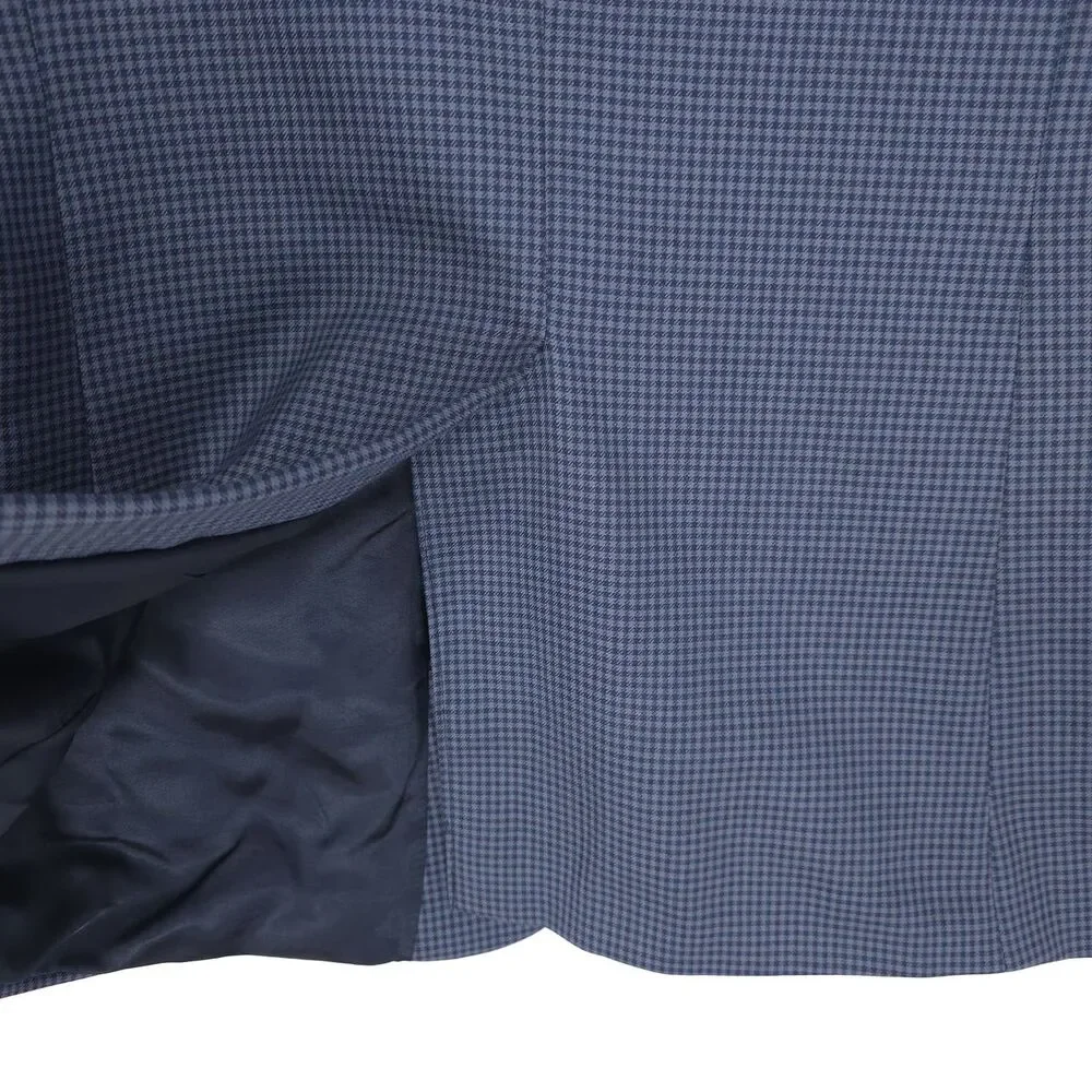 BROOKS BROTHERS 346 Mens Fitzgerald Fit Blue Check‎ Wool Sport Coat Blazer 44R